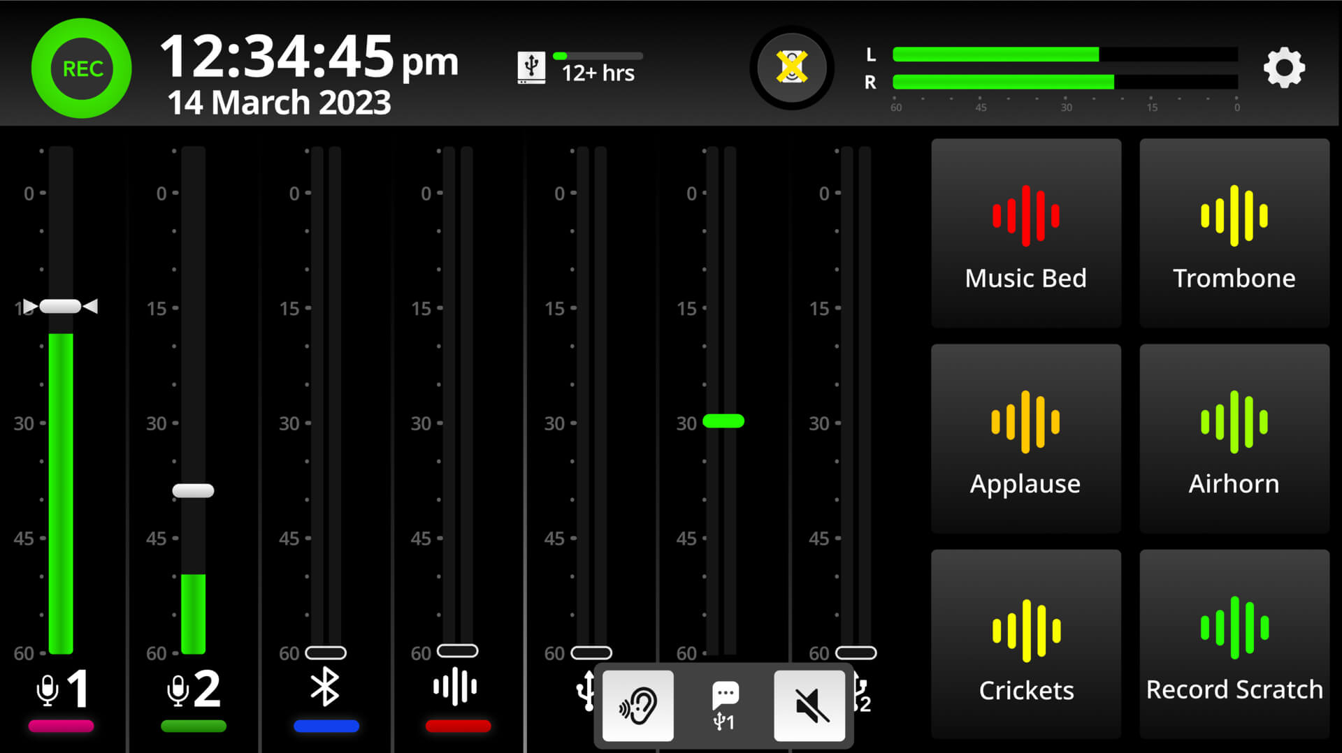 RØDECaster Duo physical and virtual faders